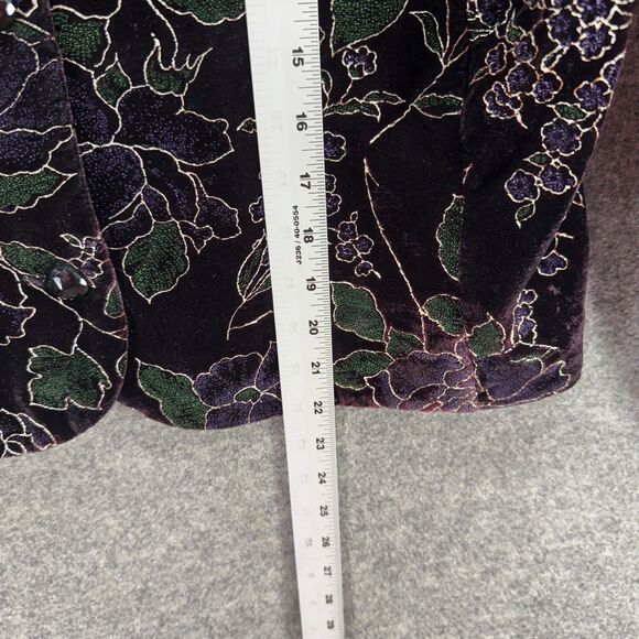 In Group LTD Blazer Women 12 Black Floral Button Up Long Sleeve Crew Neck Casual - Picture 6 of 7